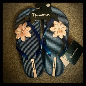 New Navy blue flip flops